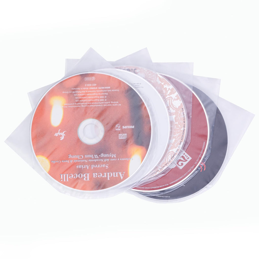 50 Pcs CD/DVD Sleeves Transparent Inner Protection Bag Anti-Static and Thick Inner Sleeves for 5-Inch CD/DVD, CD-50