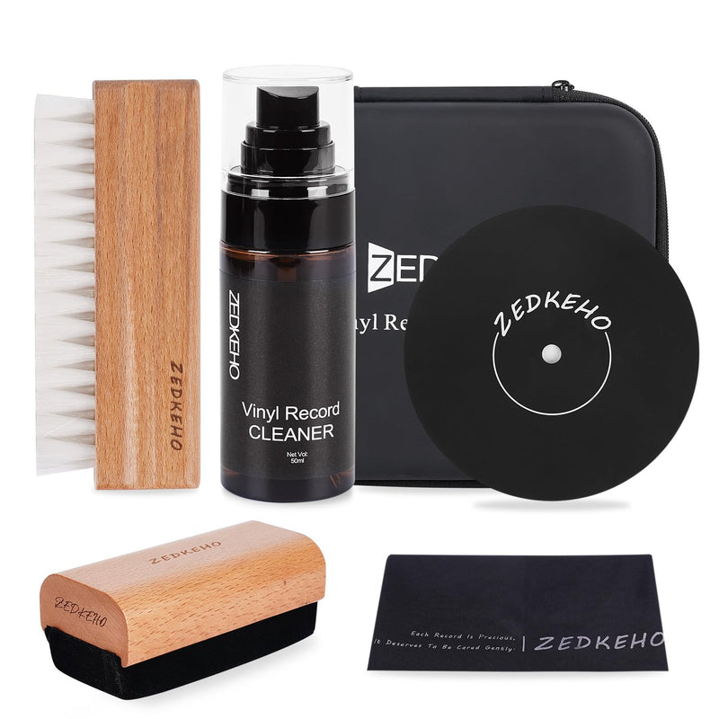 [AUSTRALIA] - Vinyl Record Cleaning Kit: Complete 6-in-1 Record Cleaning Kit, Velvet Brush, Vinyl Record Brush Anti Static, Lps Cleaner, Record Cleaning Cloth, Label Protector, Storage Case - Revitalize Your Vinyl 
