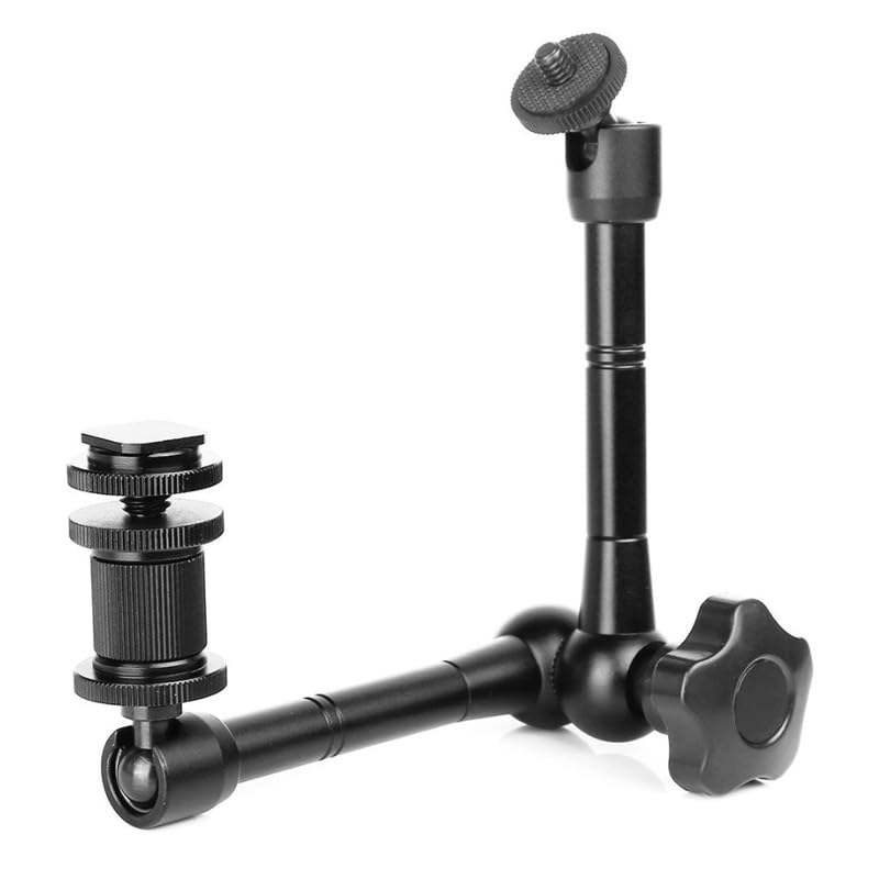 [AUSTRALIA] - HuaerHui 11 Inch Adjustable Articulating Friction Magic Arm with 1/4" Thread Screw and Hot Shoe Mount Adapter for DSLR Camera Rig/Camcorder/LCD Monitor/LED Lights/Flash Light/Microphone 