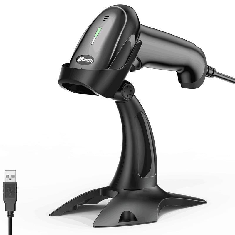 [AUSTRALIA] - Alacrity 1D 2D Barcode Scanner with Adjustable Stand Handheld Handsfree USB QR Barcode Reader Wired Plug and Play Automatic Scanning Available CMOS Image Bar Code Reader 2D with Stand USB 