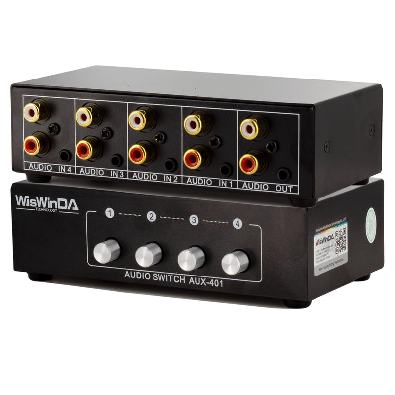 [AUSTRALIA] - 4-in 1-Out RCA 3.5mm AuxAudio Switch Box Audio Converter 4 Channels 1-in 4-Out Passive Audio Selector Switcher Box Connectors (RCA+AUX 4IN-1OUT/1IN-4OUT) RCA+AUX 4IN-1OUT/1IN-4OUT 