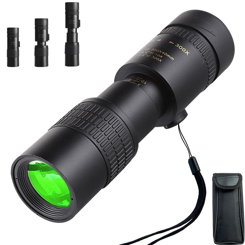 2024 New Upgraded 10-300x40 Monoculars for Adults High Powered – Zoom Monocular Telescope with BAK4 & FMC Lens for Concerts, Birdwatching, Stargazing (Smartphone Adapter &Tripod NOT Include) Black