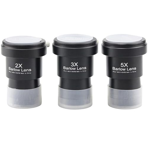 3 Pieces 1.25 inch Astronomical Telescope Barlow Lens 2X 3X 5X Eyepiece Lens Telescope Eyepiece Kit