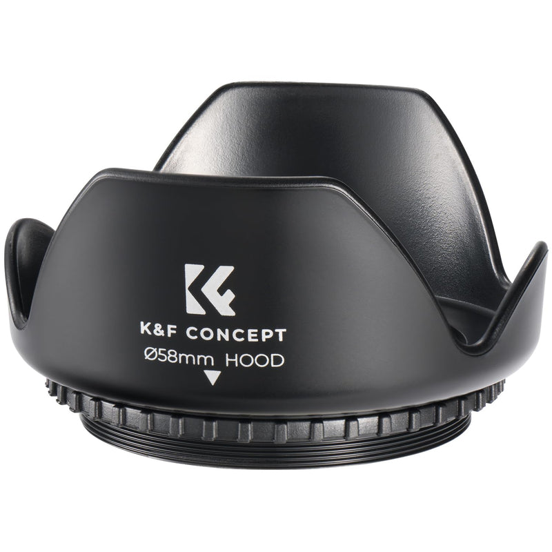 [AUSTRALIA] - K&F Concept 58mm Tulip Flower Lens Hood for Canon Rebel T8i T7 T7i T6i T6 T6s T5i T5 T4i T3i SL3 SL2 SL1 DSLR Cameras with RF24-50mm F4.5-6.3 is STM, EF 75-300mm f/4-5.6 III,EF 50mm f/1.4 USM Lens 