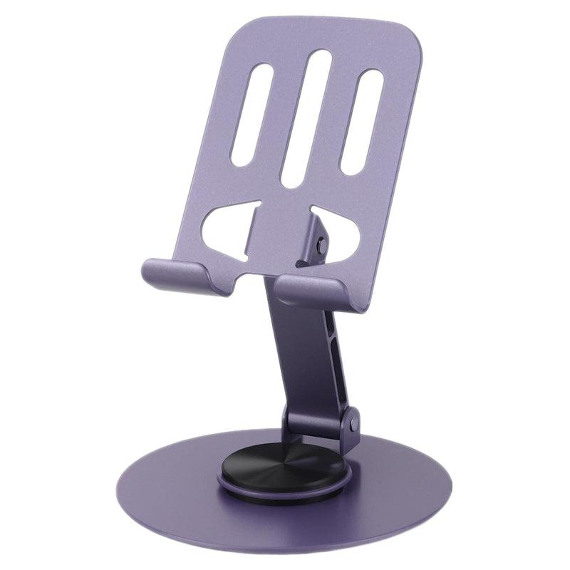 [AUSTRALIA] - Laisesimo 360 Rotating Phone Holder, Fully Adjustable Foldable Cell Phone Stand, Base Stable Non-Slip Desktop Phone Stand, Compatible with iPhone16 15 14 Samsung and Tablet Devices，Purple Purple 