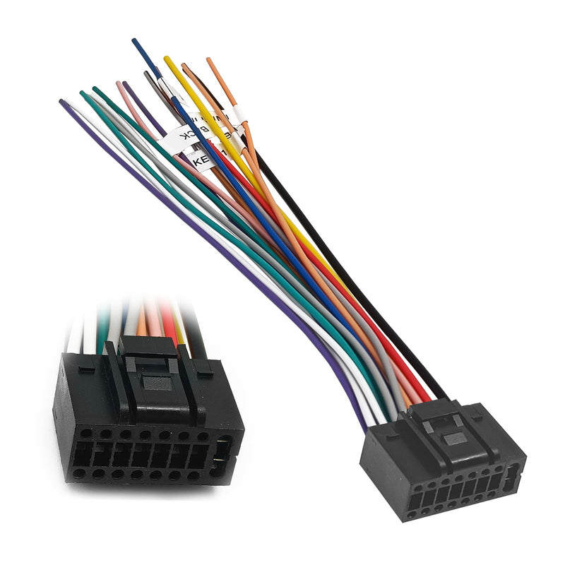 [AUSTRALIA] - 16 Pin Vehicle Aftermarket Wiring Harness Compatible with Kenwood CD DVD Navigation in-Dash,Kenwood car Stereo Wiring Harness,XT91016 Car Stereo CD Player Wiring Harness 
