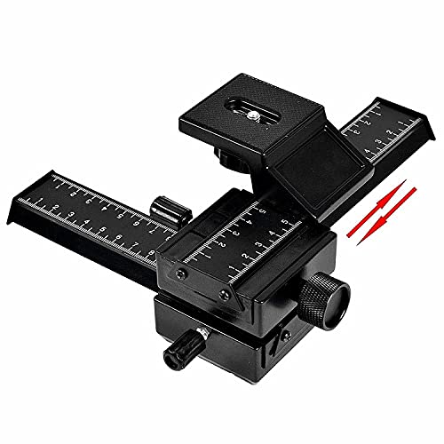Aluminum 4-Way Macro Focusing Rail Slider with Quick Release Plate
