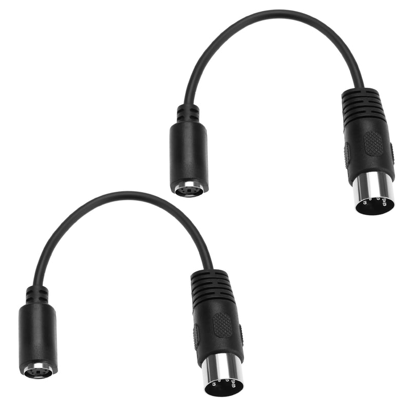 [AUSTRALIA] - 2Pcs Black PS2 Keyboard to at Convertor 5 Pin DIN Male to 6 Pin Mini DIN Female PS2 Keyboard Adapter for Computer PC Keyboard Mouse Converter 