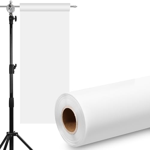 Nezyo Light Diffuser Sheet Diffusion Film Sheet Lighting Gel Diffuser Roll White Diffusion Paper for LED Flash Strobe Light Photography Video (15.75 x 590.6 Inch/ 0.4 x 15 M) 15.75 x 590.6 Inch/ 0.4 x 15 M