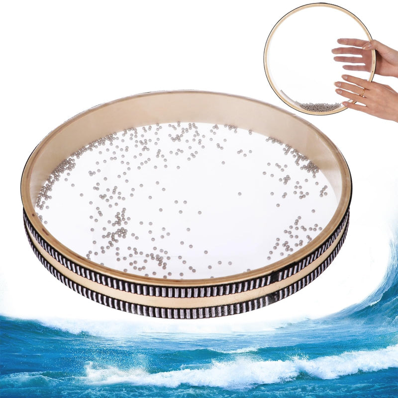 10-Inch Ocean Drum - Sea Wave Drum, Ocean Sound Drum, Natural Sound Musical Instrument, Musical Sound Healing Instrument for Relaxation, Meditation, Mindfulness, Yoga