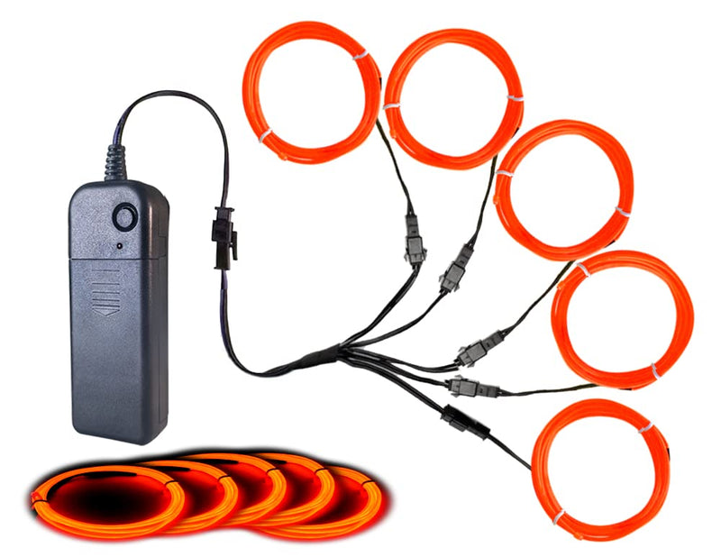 Neon light 5-in-1 meter Wire,Illuminated decorative wire, suitable for birthday parties, Thanksgiving, and other occasions (Orange) Orange