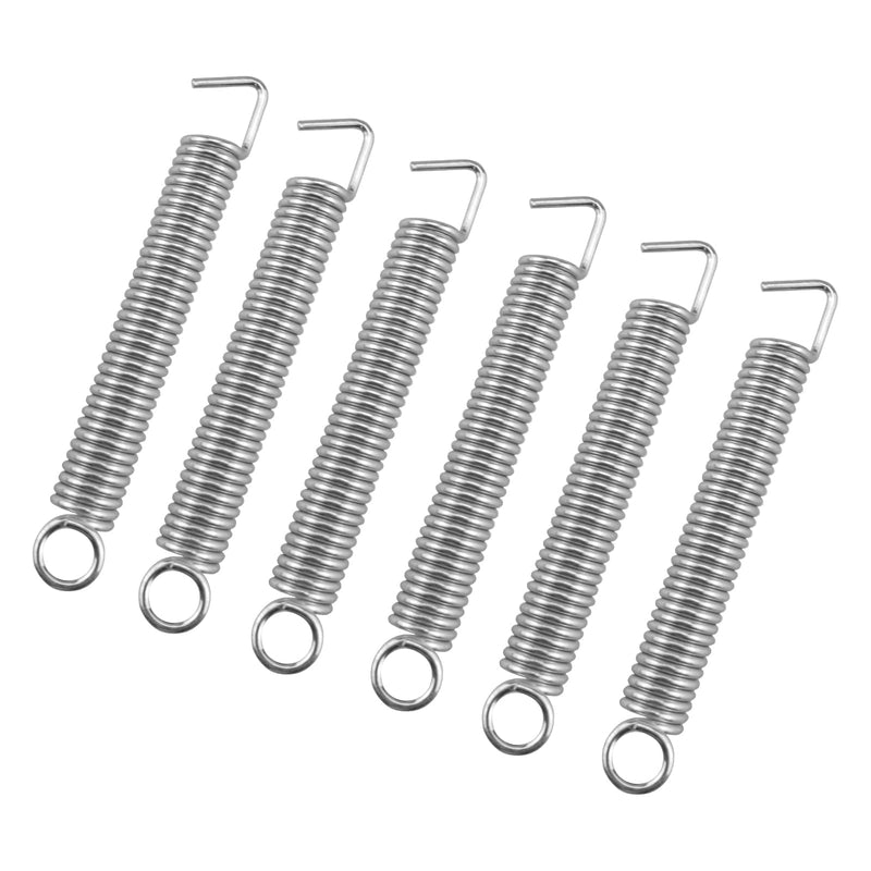 6 Pcs Electric Guitar Tremolo Bridge Springs, Noiseless Metal Guitar Bridge Instruments Accessories Replacement Parts for FR Fender Strat ST Stratocaster (Silver) 6 Pcs