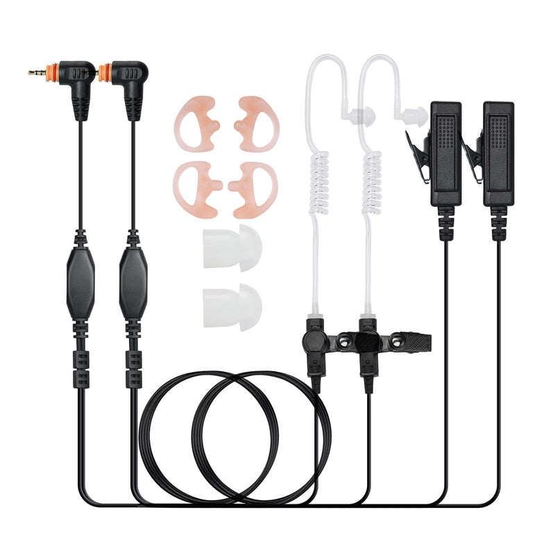 【2 Pack】 SL300 Earpiece Compatible with Motorola Walkie Talkie, SL7550 SL7580 SL7590 SL4000 SL3500e SL1K SL1M Radio Headset Mic PTT with Acoustic Tube +2 Earmolds+2 Eartips Motorola-SL300 2 Pack