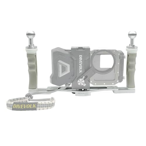 AQUANIC Underwater Camera Tray Handheld Stabilizer Tray Bracket for Camera Housing, Handle Aluminum Diving Grip for Gopro Divevolk, TG-5/6, RX100 V and Other Action Camera (Grey) Grey