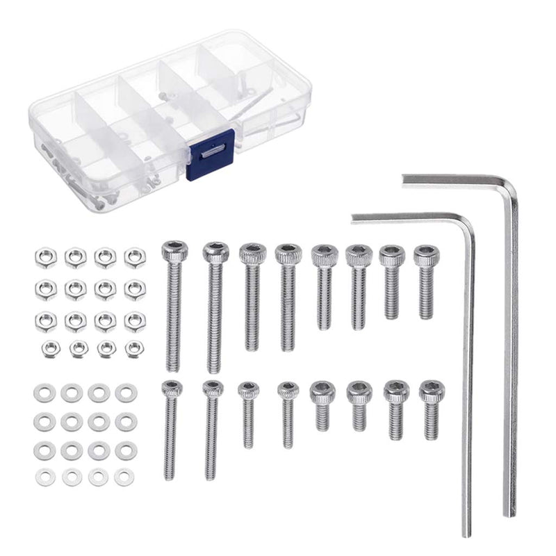 50pcs M2.5 Universal-Turntable Headshell Cartridge Mounting Kit Stainless Steel Bolts Screws Set For Case Tools