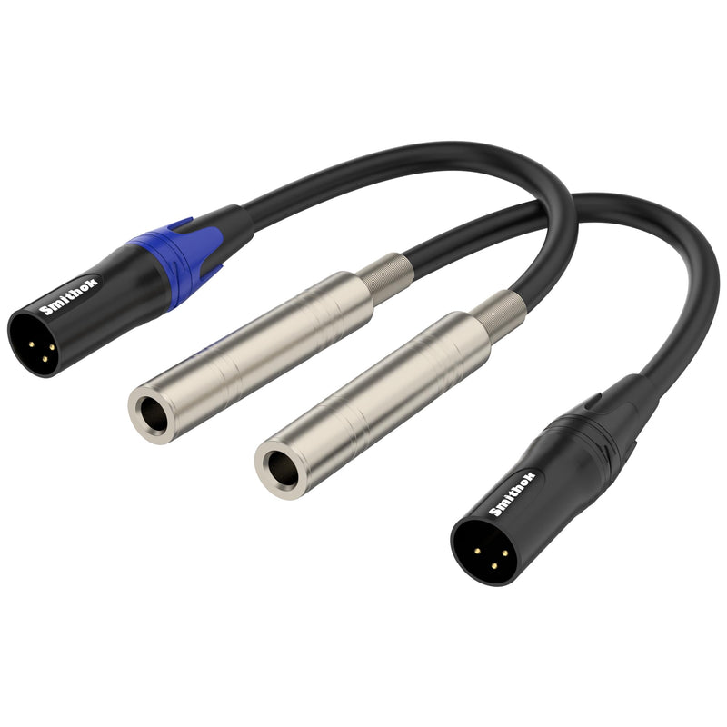 2 pack 1/4 to XLR Cable,Balanced 1/4" Female to XLR Male Stereo Audio Adapter,XLR Male to TS/TRS Quarter inch Connector Converter Interconnect Cable - 11.8 inches (30 cm)
