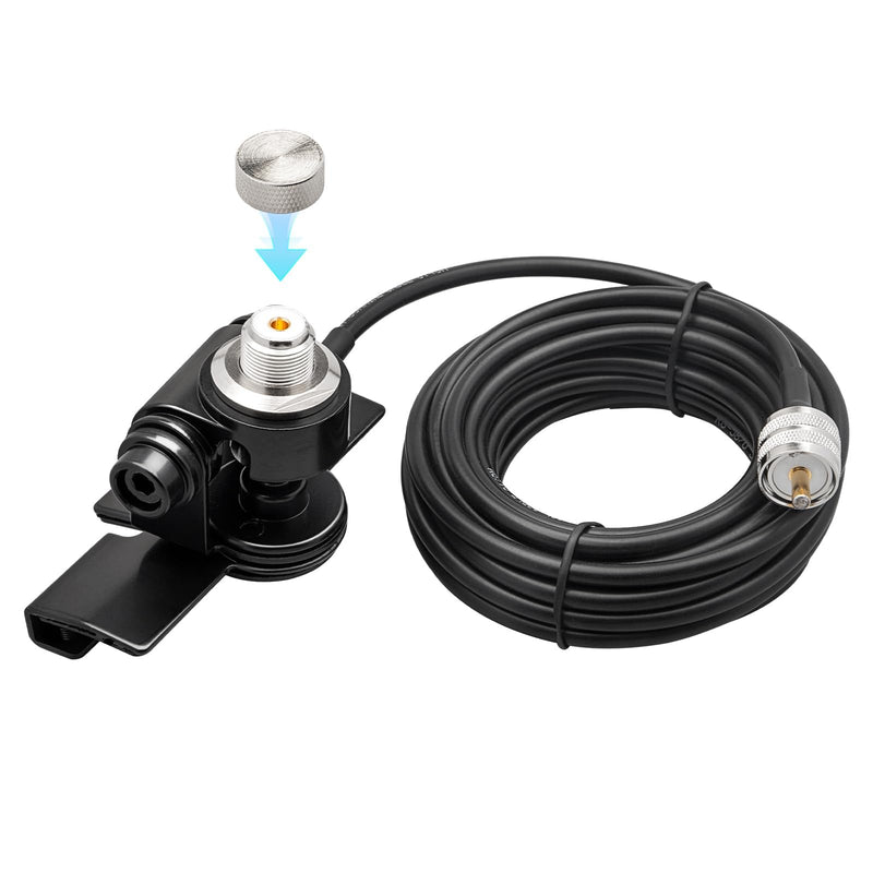 [AUSTRALIA] - Anina Car Antenna Lip Mount Bracket Fix Bracket Mounting UHF PL259 Male to SO239 Female RG58 Cable for Extension Cable for Mobile Radio/Ham Radio/Two Way Radio 
