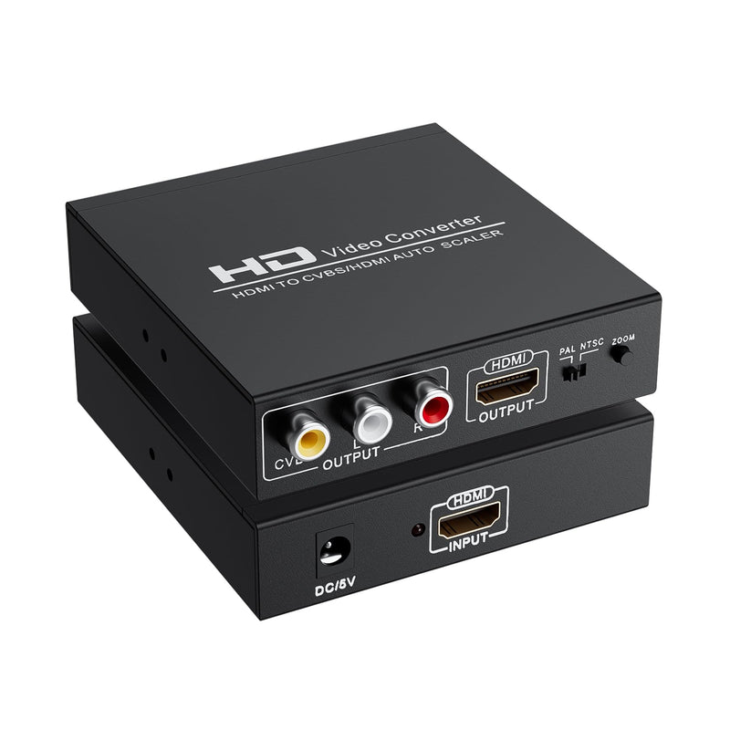 [AUSTRALIA] - Adapter Converter Fits for HDMI to RCA & AV 3RCA CVBS Composite Video Audio, Support PAL/NTSC, Compatible with PC, Laptop, Xbox, TV, Camera, Monitor 