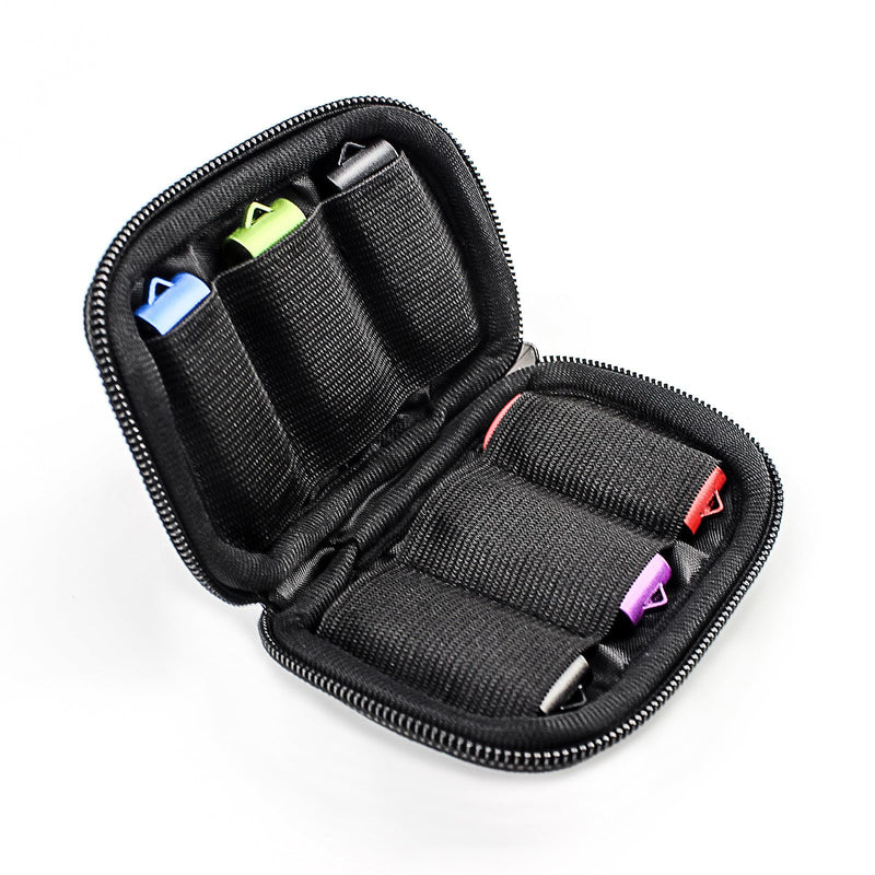 [AUSTRALIA] - Flash Drive Case, USB Drive Holder, Storage Bag for Thumb Drive, Light Weight and Easy to Put into Pockets, Protect and Store Small Items, 6 Slots Bag Black Color 