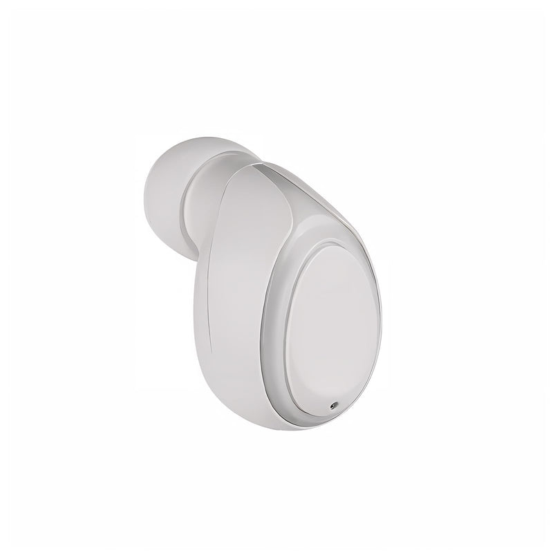 Single earbud 6 hours play time, single earbud bluetooth， Hands-free car sports headphones with microphone, mobile phone bluetooth headphones for iOS Android smartphones, PC TV, audiobooks. (white) White
