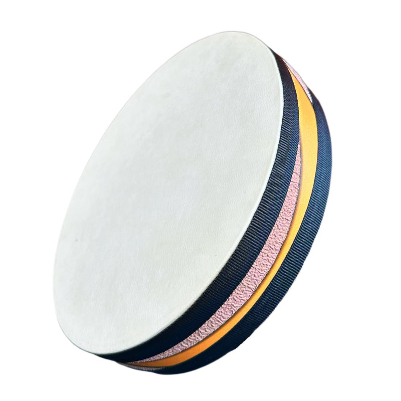 Ocean Drum,10'' Handmade Wooden,Natural sheepskin，Musical Healing Instrument, Orff Percussion, Simulates the Sound of Ocean Waves,For Recreation,Yoga Meditation, Stress Relief and Relaxation