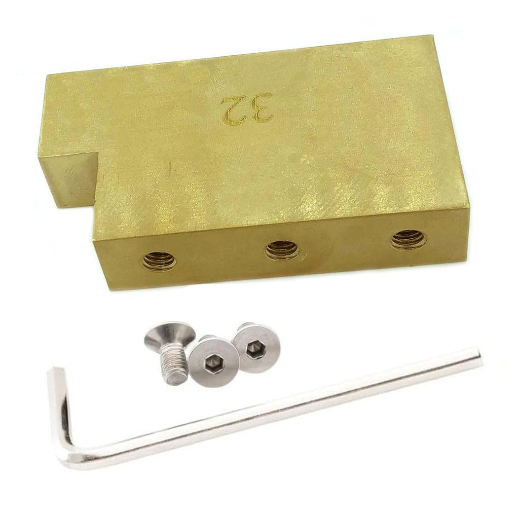 Guitar Bridge Block 32mm L Shape Solid Brass Tremolo Block Compatible with Floyd Rose Electric Guitar Tremolo Bridge Parts