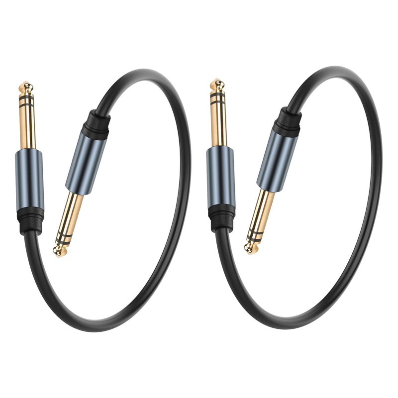 1/4 inch TRS Stereo Cable 6.35mm Male to 6.35mm Male TRS Stereo Audio Cable 0.98FT 1/4" Instrument Stereo Aux Jack Adapter Cable for Guitar Bass Amplifier 2pcs