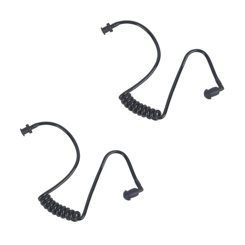 Replacement Acoustic Tube with Connector Replaceable Earpiece Coil Tubes for Two Way Radio Ear Piece Walkie Talkie Surveillance Headset FBI Covert Style Silicon Soft Material (J2, Black) J2