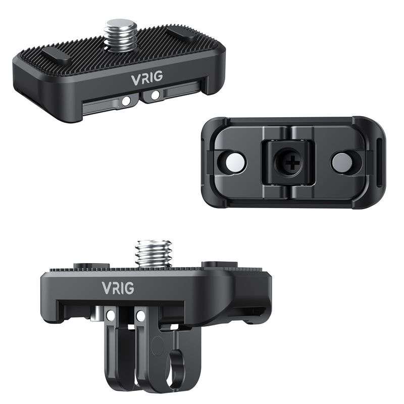 [AUSTRALIA] - VRIG Quick Release Mount for Insta 360 X4 (New Version),Snap-On Magnetic 2 Prong Mount and 1/4" Screw compatible with tripod fixed action camera selfie stick 