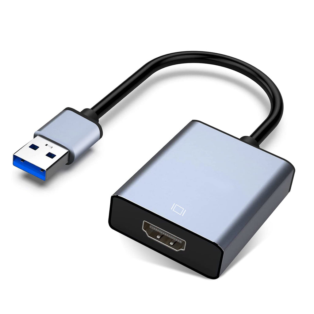 USB to HDMI Adapter, USB 3.0/2.0 to HDMI for Multiple Monitors 1080P Compatible with Windows XP/7/8/10/11, Grey