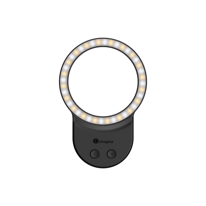 Phone Light, Selfie Light Magnetic, Video Light Compatible with iPhone Android, Tablet, Camera, Laptop Camera Photography, 3 Adjustable Light Modes, Beauty Selfie Ring Light - Black