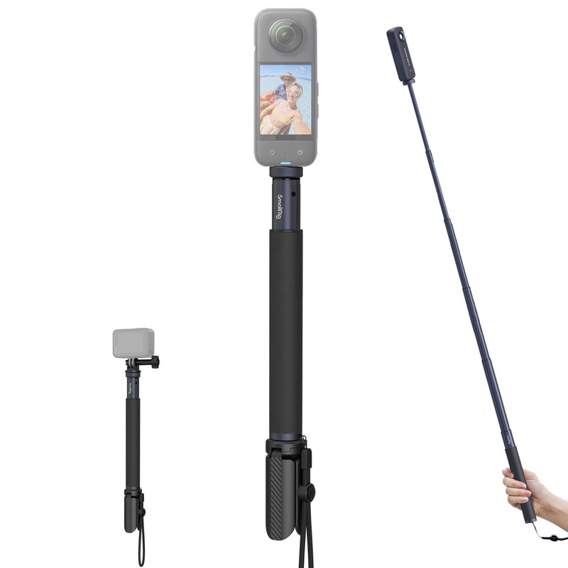 SMALLRIG Invisible Selfie Stick for Insta360, Handheld Extended Pole, Accessories with Mini Tripod, for Insta360 X2/X3/X4, for GoPro Hero 12 10 9 8, for DJI Action3/4, for AKASO - 4758