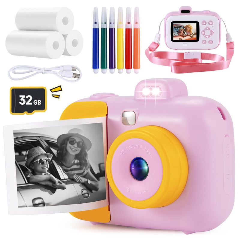 Kids Camera Instant Print for Girls Boys Age 3-12 Kids Toys, YEEHAO 12MP 1080P Kids Digital Cameras Christmas Birthday Gifts for 4 5 6 7 8 9 10 Year Old Girls, Toddler Camera Girls Toys
