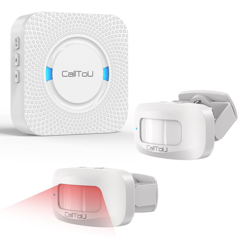 [AUSTRALIA] - CallToU Bed Sensor Alarm and Fall Prevention for Elderly/Dementia/Patient Wireless Caregiver Pager Motion Sensor Alarms System Motion Detector Alert Monitor System 500+FT, Bed Alarm for Elderly Adult 1 Receiver+ 2 Motion Sensors 
