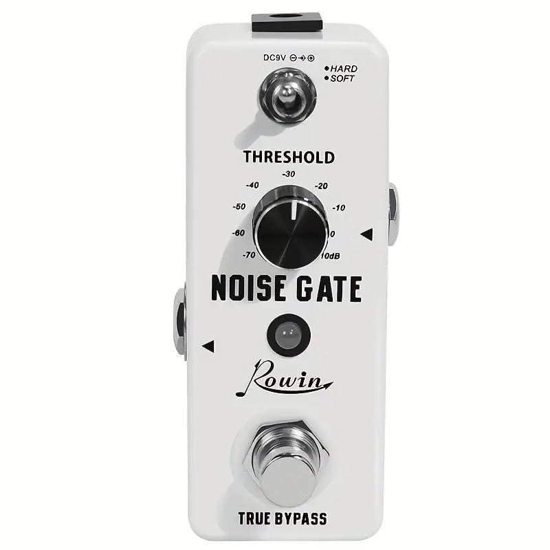 Rowin LEF-319 Noise Gate Pedal - Dual Mode (Hard/Soft) Noise Reduction, Metal Shell, True Bypass, Compact Design (DC 9V Powered, Adapter not Included)