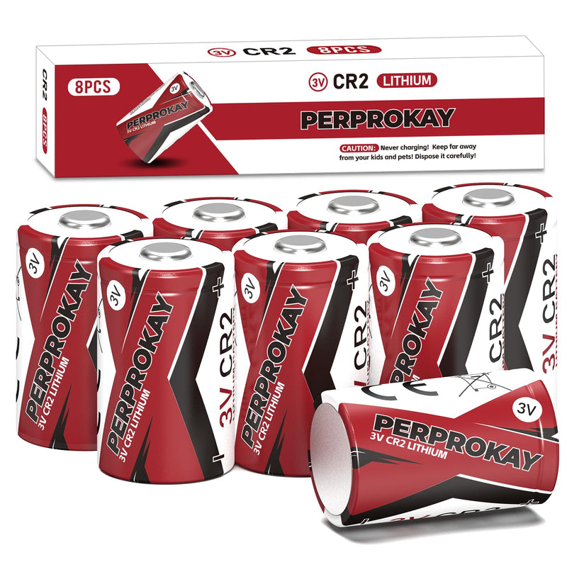 [AUSTRALIA] - CR2 Battery 3V Lithium 8-Pack Range Finder Battery CR15h270 CR 2 C2 3 Volt 850mAh Battery for Golf Rangefinder, Flashlight, Electronic Toys, Alarm Systems 【Non-Rechargeable】 