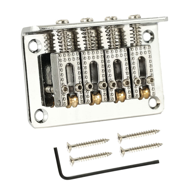 [AUSTRALIA] - MEELYHOMEZQA 4 String Cigar Box Guitar Bridge, Electric Guitar Bridge Tailpiece Top Load Fixed Hardtail Saddle Cigar Box Guitar Parts, Silver 