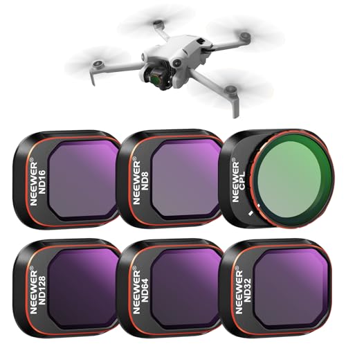 NEEWER Snap On ND&CPL Filter Set Compatible with DJI Mini 4 Pro, 6 Pack CPL Filter and Neutral Density Filters ND8 ND16 ND32 ND64 ND128 with Ultra Slim Frame Double Sided Coated HD Glass Mini 4Pro 6 Pack ND&CPL Filter