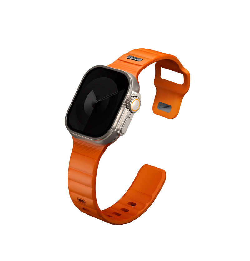 UNIQ STRIDE FKM Rubber Watch Strap for Apple Watch Ultra fits 49mm VOLT ORANGE