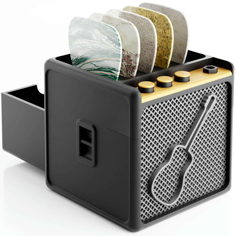 Guitar Pick Display Holder - Stylish Organizer for Music Enthusiasts and Musicians (Black) Black