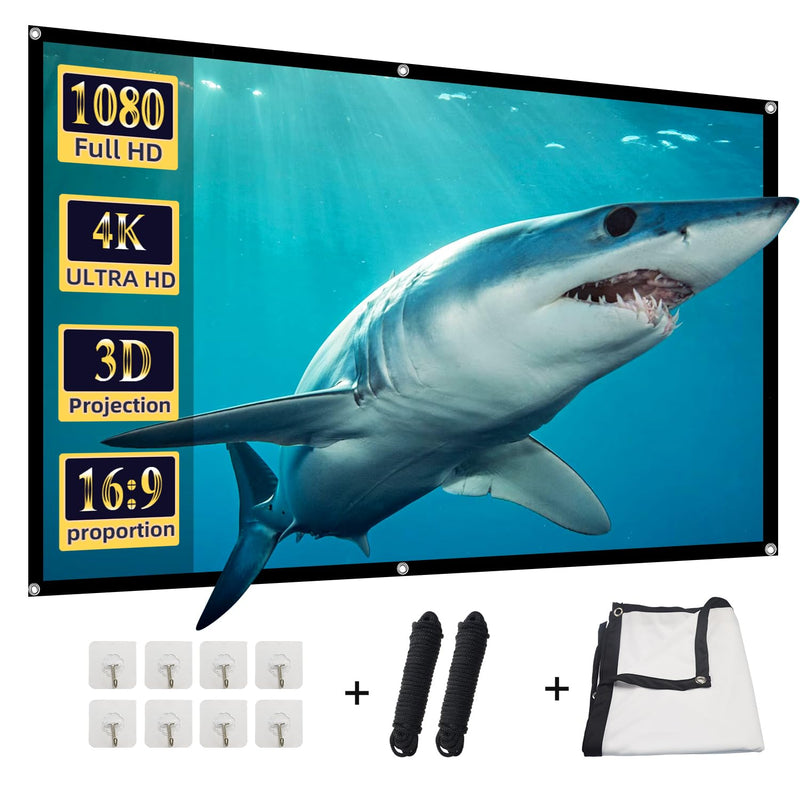 [AUSTRALIA] - Projector Screen, DUYIKJ 84 inch Foldable Portable Rear Front Projector Screen Indoor Outdoor 4K 16:9 HD Double Sided Projection Movies Screen for Camping Party,Backyard Home Theater 84INCH -16:9 