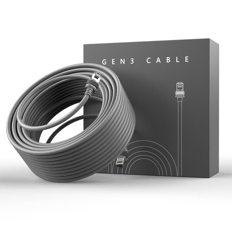 Starlink Cable, 150FT/46M Replacement Star Link Gen 3/V5/4/4X/Mini Cable | Adopts 24AWG copper hits 1200Mbps,water-resistant anti-aging PVC shell,all-weather durable for stable high-speed connection. grey
