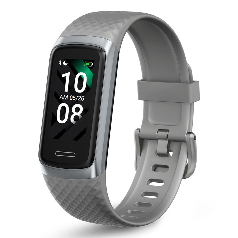OCTANDRA Active 2 VeryFit Fitness Tracker Heart Rate SpO2 Blood Oxygen Saturation Sleep Monitor 1.05" Screen Activity Step Counter Pedometer IP68 Waterproof Smart Watches for Men Women (ID155) (Grey) ID155 - Grey