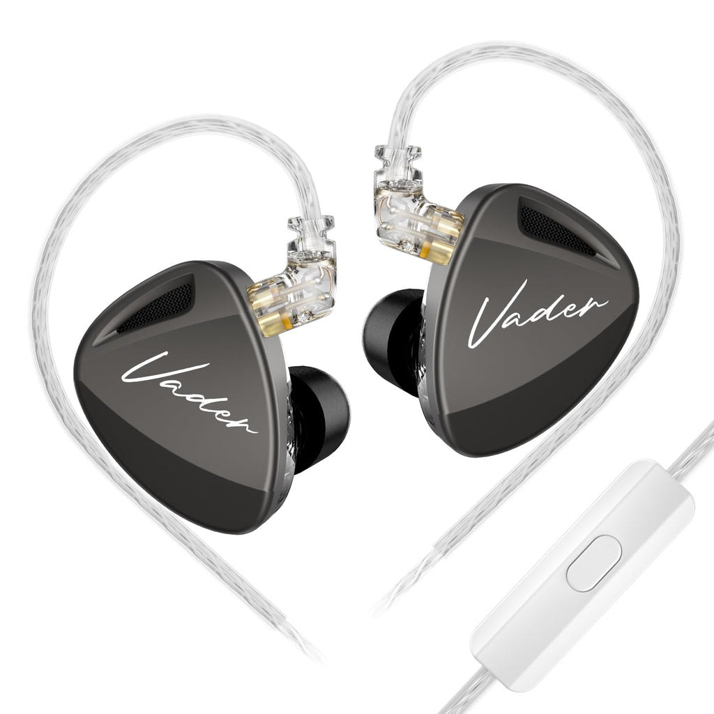 KZ Vader in-Ear Monitors, Professional Noise Isolating Triple Driver IEM with 4 Tuning Switches, Clarity in All Frequency Stereo Sound Comfortable Earphones for Stage and Studio (Pro, MIC) Pro