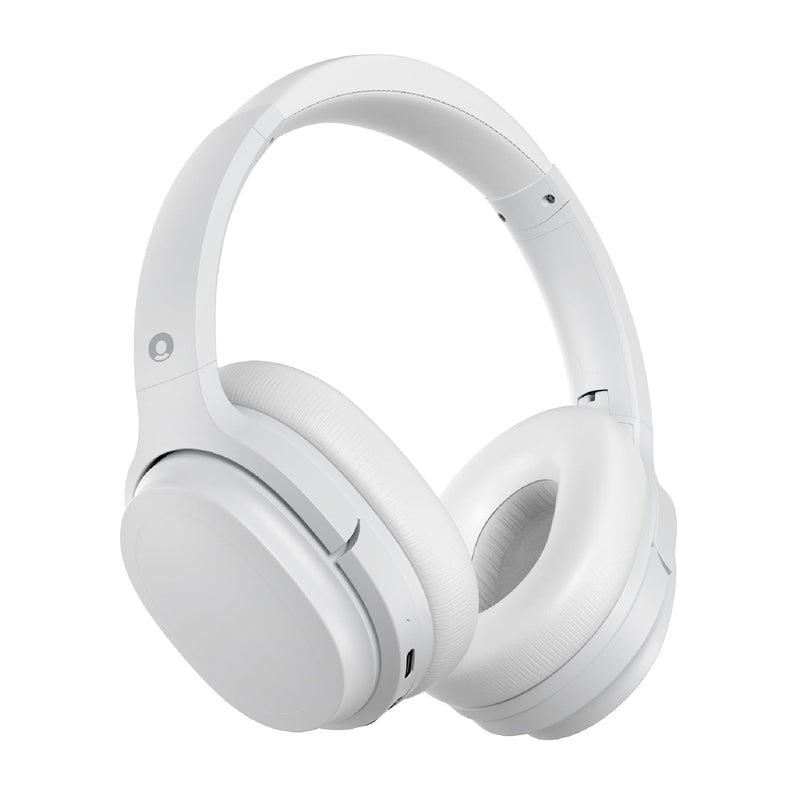 YOOZER Comfort -Premium LightweightWireless Headphones w/Active NoiseCancellation, Bluetooth 5.3, Microphone for CallsAux/Audio Cable Supported, Stereo EarphonesButtons on Headset, White