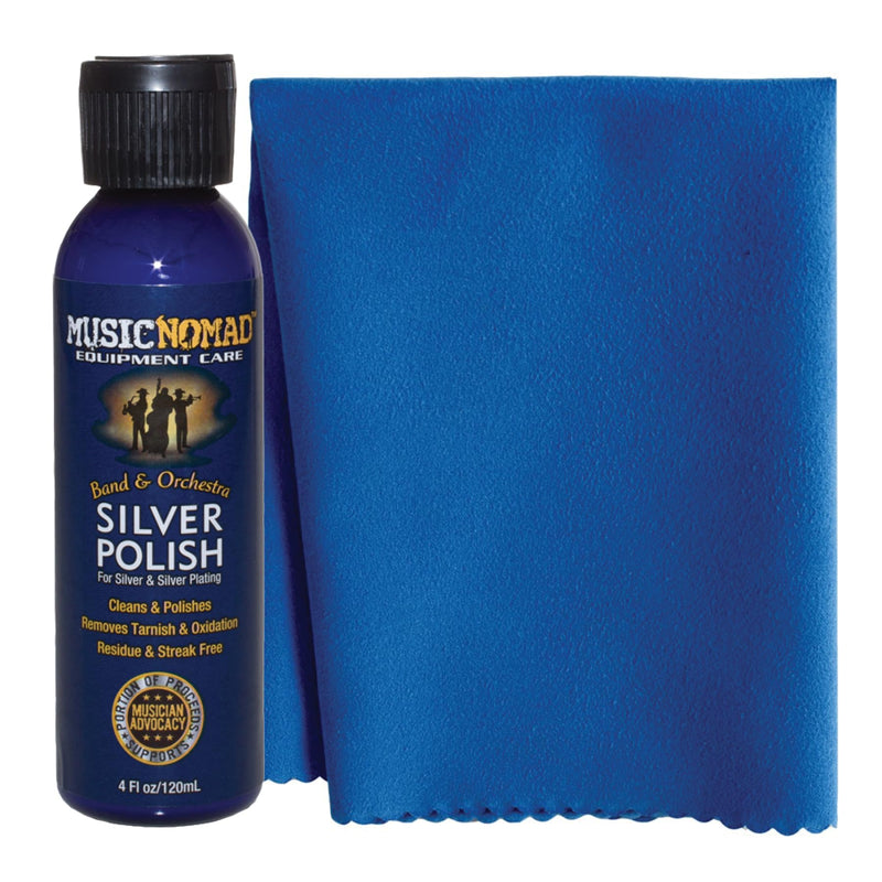 [AUSTRALIA] - MusicNomad Silver Polish & Cloth Kit for Silver & Silver-Plated Instruments – Trumpet, Trombone, Flute (MN741) 