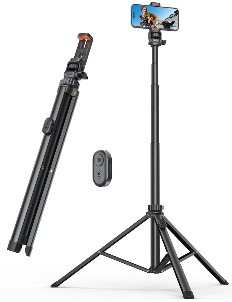 [AUSTRALIA] - 71'' Phone Tripod & Selfie Stick, Tripod for iPhone with Detachable Remote, Portable Phone Tripod Stand for Video Recording, Travel Tripod for Cell Phone, Compatible with Smartphones, DSLR 