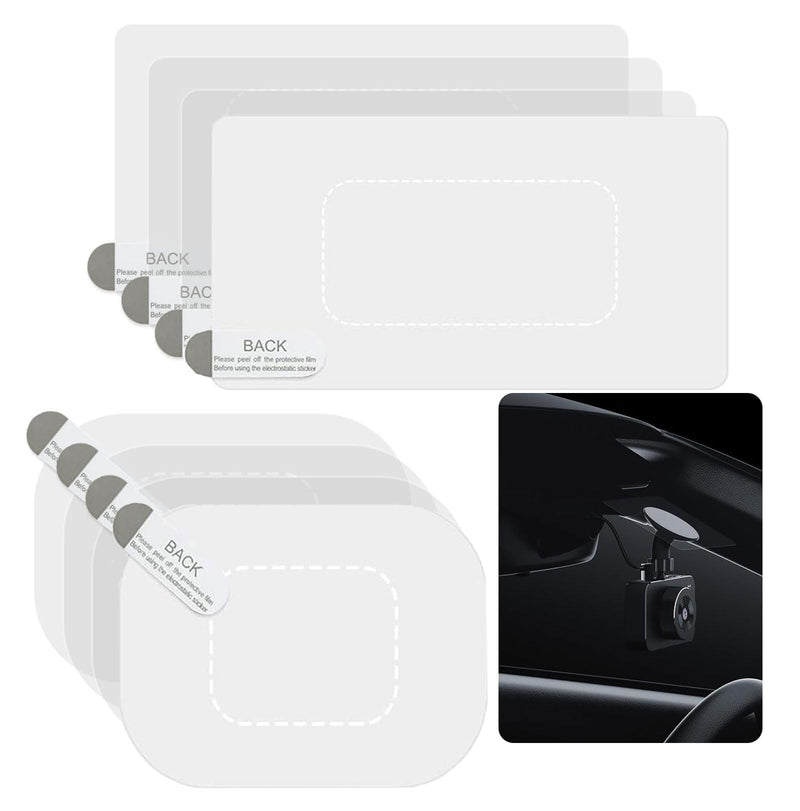 Dashcam Windshield Sticker, Sturdy CAR HUD Screen Sticker Film Easily Prevent Scratching & Falling, Durable and Reusable Windshield Sticker Applicator for Windshield On Dash Cam (8-Pcs) 8-pcs