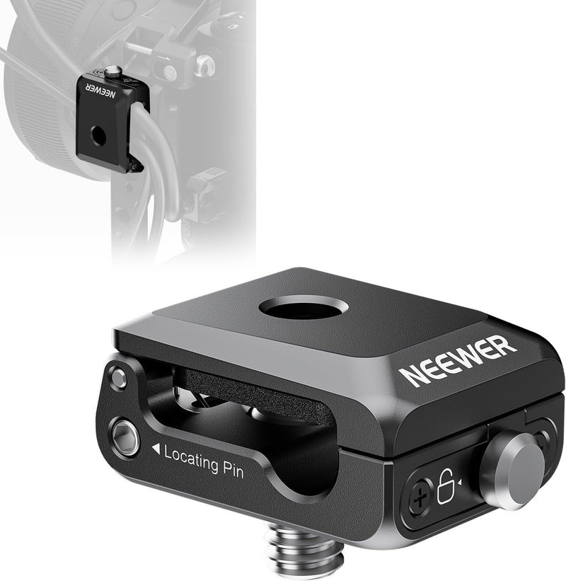 [AUSTRALIA] - NEEWER Spring Loaded Cable Clamp, 2 Pack, Camera Cage Cable Organizer with Removable Anti Twist Locating Pin, 1/4" Screw, Quick Release Lock, Foam Pad for HDMI, USB, Headphone, Shutter Cables, UA073 