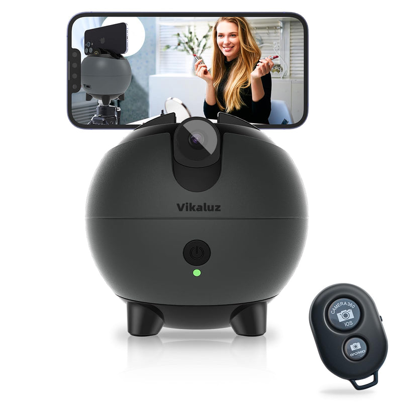 Auto Tracking Phone Holder, Auto Face Tracking Tripod, 360° Rotation Face Body Phone Tracking Tripod, AI-Powered Face Tracking,No APP Live Vlog Tiktok Video-Grey